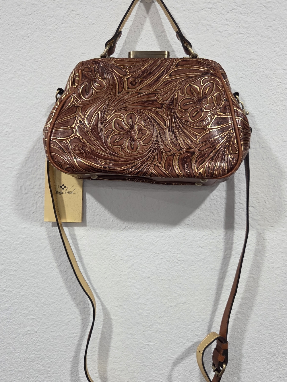 Patricia Nash Metallic Tobacco Fields Collectiom Crossbody NWT